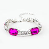 4 Rhinestone Crystal Silver Plated Bracelets for Women