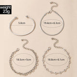 Bohemian Hollow Out Geometry Silver Bracelets Set