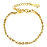 Minimalist Rope Cuban Flat Snake Link Chains Double Layered Chunky Bracelets