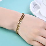 Minimalist Rope Cuban Flat Snake Link Chains Double Layered Chunky Bracelets