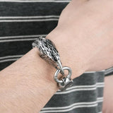 Men's Punk Stainless Steel Eagle Head Chain Bracelet