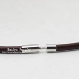 Hot 4mm Leather Charm Wrap Men's Magnetic Bracelet Gift