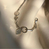 Silver Korea Style Gook Luck Letter Pendant Bracelet Geometric Chain