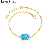 20cm+3cm Extender Link Chain Bracelets Female Gift Blue/Red/Light Pink/Black Sto