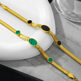 316L Stainless Steel Shell Oval Charm Chain Bracelet For Women