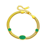 316L Stainless Steel Shell Oval Charm Chain Bracelet For Women