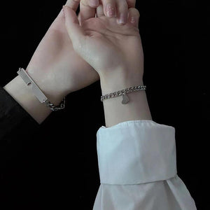 Heart Matched Bracelet for Women Men Stainless Steel Magnetic Love Bracelets
