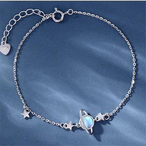 Moonstone Planet Tassel Star Charm Bracelet & Bangle for Women SL171