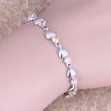 Champagne Morganite Silver Plated Bracelet 6.5-7.5 inch