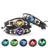Hot Anime Element Vision God's Eye Leather Bracelet Men Women Bangle
