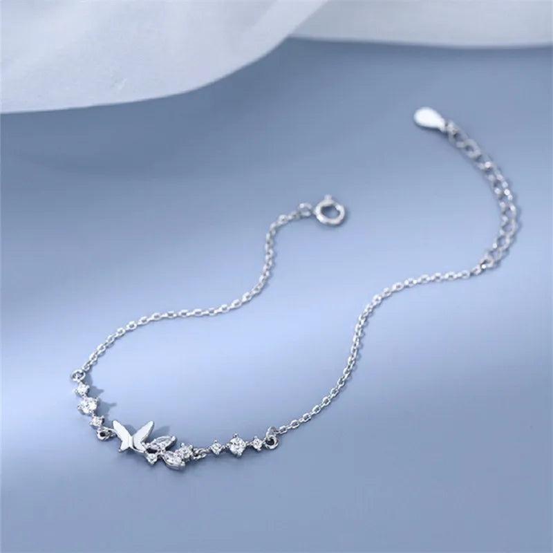 Crystal Butterfly Charm Bracelet Women Party Wedding Jewelry