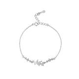 Crystal Butterfly Charm Bracelet Women Party Wedding Jewelry