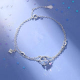 Double Layer Chain Crystal Bracelet Bangle For Women