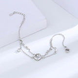 Double Layer Chain Crystal Bracelet Bangle For Women