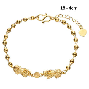 Multi-style Chain Bracelet Bangle Golden Beads Pixiu Adjustable Bracelet