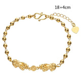 Multi-style Chain Bracelet Bangle Golden Beads Pixiu Adjustable Bracelet