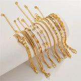 Multi-style Chain Bracelet Bangle Golden Beads Pixiu Adjustable Bracelet