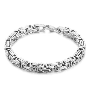 Fongten Byzantium Box Chain Men's Bracelet Stainless Steel Silver