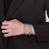 Fongten Byzantium Box Chain Men's Bracelet Stainless Steel Silver