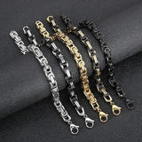 Fongten Byzantium Box Chain Men's Bracelet Stainless Steel Silver