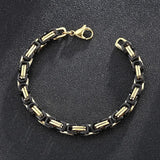 Fongten Byzantium Box Chain Men's Bracelet Stainless Steel Silver