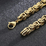 Fongten Byzantium Box Chain Men's Bracelet Stainless Steel Silver