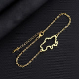 Stainless Steel Ukraine Map Bracelet Silver Hand Chain Jewelry