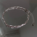 Silver Twisted Woven Bracelet For Women Unique Jewelry Gift