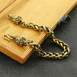 Copper Dragon Head Bracelets Hip-Hop Jewelry Wristbands for Men Women