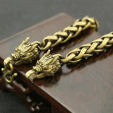 Copper Dragon Head Bracelets Hip-Hop Jewelry Wristbands for Men Women