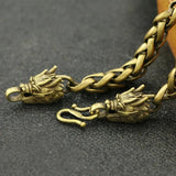 Copper Dragon Head Bracelets Hip-Hop Jewelry Wristbands for Men Women