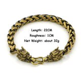 Copper Dragon Head Bracelets Hip-Hop Jewelry Wristbands for Men Women