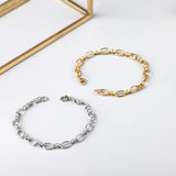 Stainless Steel Chain Bracelet Geometric Oval Width Bracelets Women Men