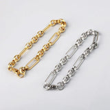Stainless Steel Chain Bracelet Geometric Oval Width Bracelets Women Men