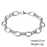 Stainless Steel Chain Bracelet Geometric Oval Width Bracelets Women Men
