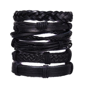 Vintage Leather Braided Bracelets Punk Bible Bangle