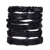 Vintage Leather Braided Bracelets Punk Bible Bangle