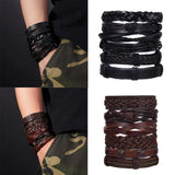 Vintage Leather Braided Bracelets Punk Bible Bangle