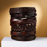 Vintage Leather Braided Bracelets Punk Bible Bangle