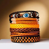 Vintage Leather Braided Bracelets Punk Bible Bangle