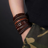 Vintage Leather Braided Bracelets Punk Bible Bangle