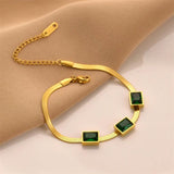 316L Stainless Steel Green Zircon Charm Bracelet