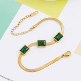 316L Stainless Steel Green Zircon Charm Bracelet