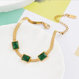 316L Stainless Steel Green Zircon Charm Bracelet