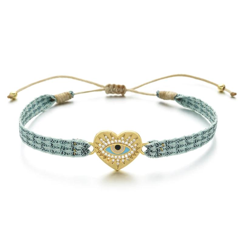 Boho Colorful Rope Bracelet God Eye Heart Friendship Bracelet