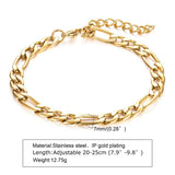 Figaron Chain Bracelet, 7mm Stainless Steel Link