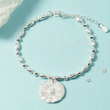 Silver Bead Chain Charm Bracelet & Bangle for Women Girls SL403