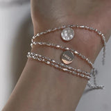 Silver Bead Chain Charm Bracelet & Bangle for Women Girls SL403