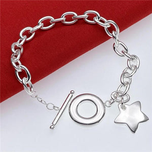 Silver Plated Star Pendant Bracelet for Women
