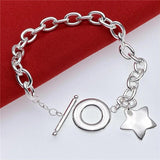 Silver Plated Star Pendant Bracelet for Women
